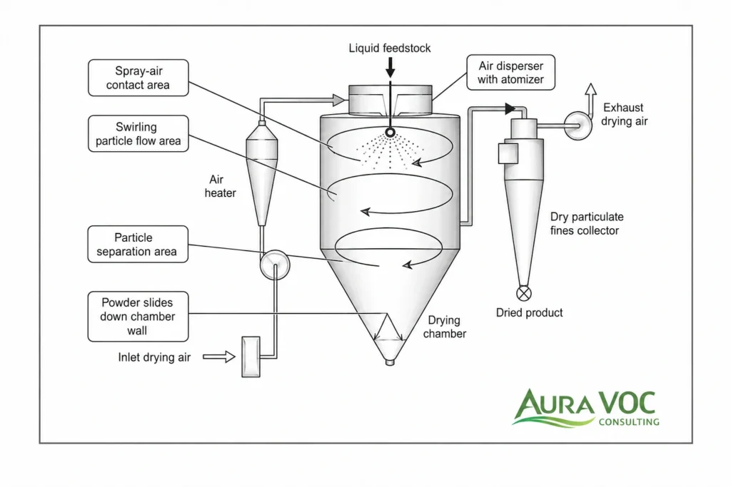 Dryer scheme illustrating process layout considerations for pharmaceutical dryer exhaust treatment